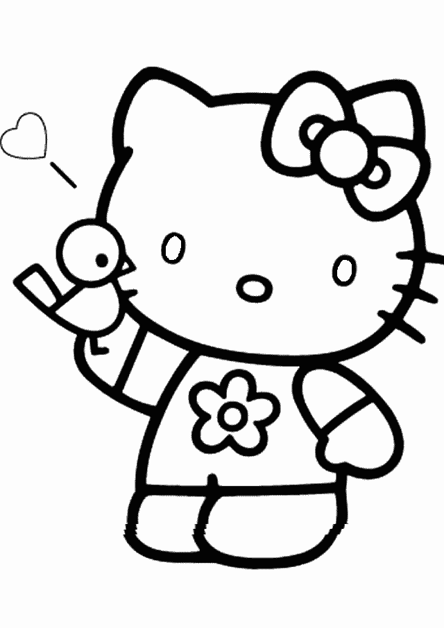 Plansa de colorat cu Hello Kitty 27 49